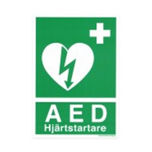 Skylt AED Hjärtstartare