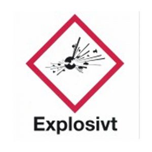 Varningsskylt "Explosivt"