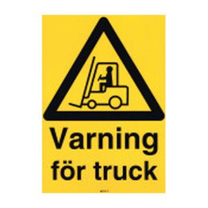Varningsskylt "Varning för truck"