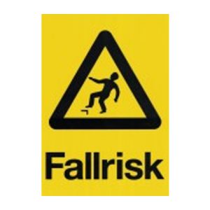 Varningsskylt "Fallrisk"