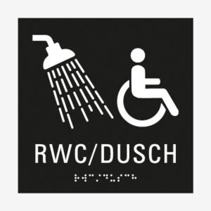 Taktil skylt RWC dusch