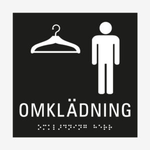 Taktil skylt omklädning herr