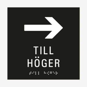 Taktil skylt pil höger