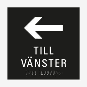 Taktil skylt pil vänster