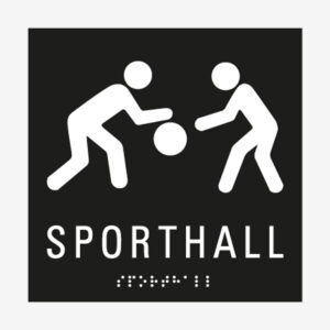 Taktil skylt sporthall