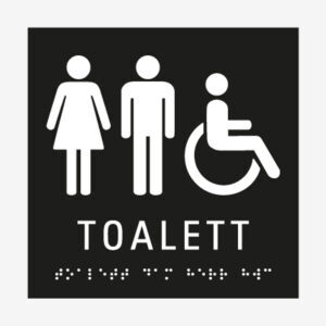 Taktil skylt toalett dam herr HWC