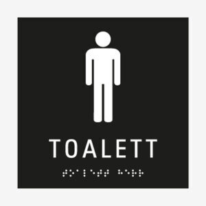 Taktil skylt toalett herr