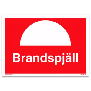 Skylt Brandspjäll