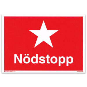 Skylt Nödstopp
