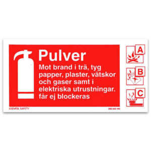 Skylt Pulver