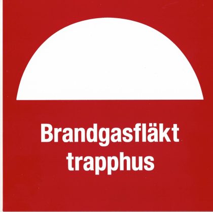 Brandskylt Brandgasfläkt trapphus 150 x 150 mm i plast | Säkerhetsskyltar